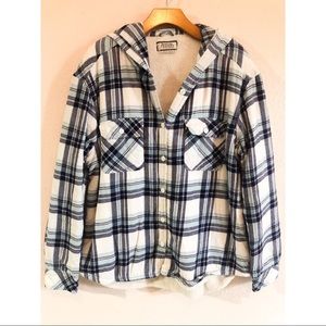 Boston Traders Sherpa Lined Flannel Hoodie Sz XL